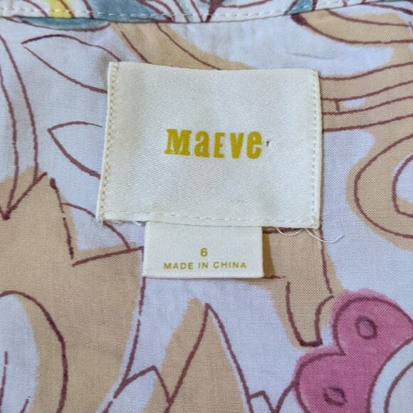 Anthropologie Maeve Floral Long Sleeve Blouse 6 - Picture 7 of 9